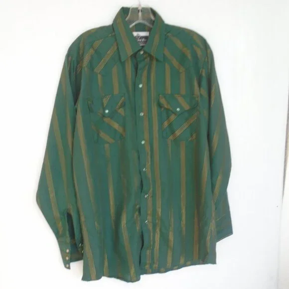 Ranch and Town by Panandle Slim Mens Shirt Size XL Green - Picture 1 of 6